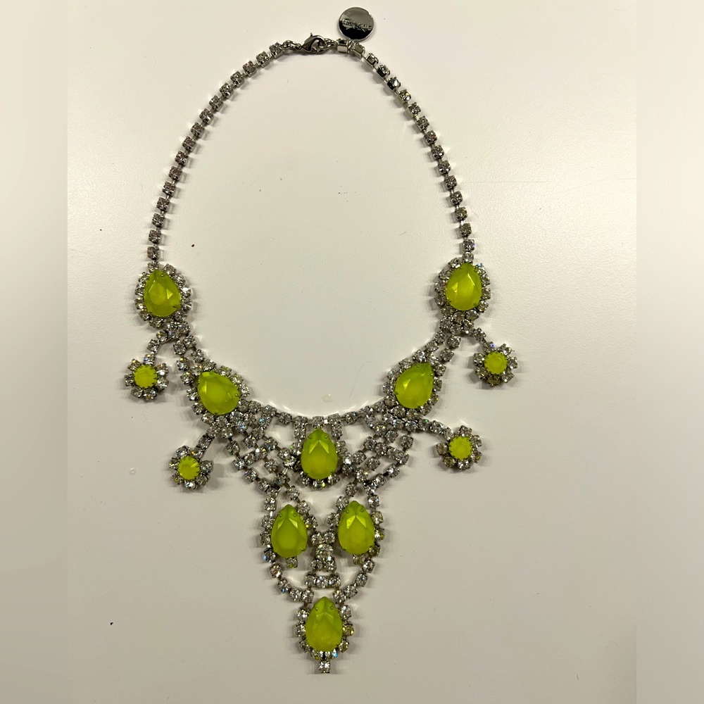 Tom Binns Fluorescent Rhinestone Statement Necklace